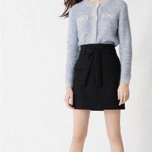 BNWT | Maje Black Skirt with Tie-Waist
